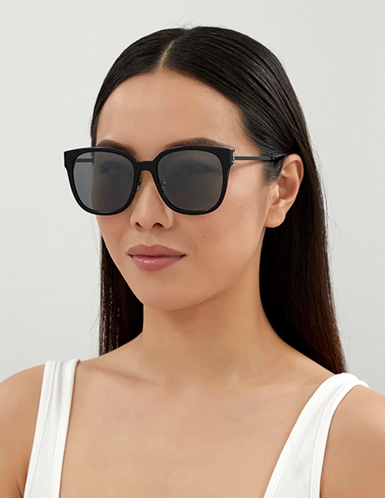 NEW SAINT LAURENT SL M48S 001 WOMEN SUNGLASSES SLM48S BLACK GREY EYEWEAR