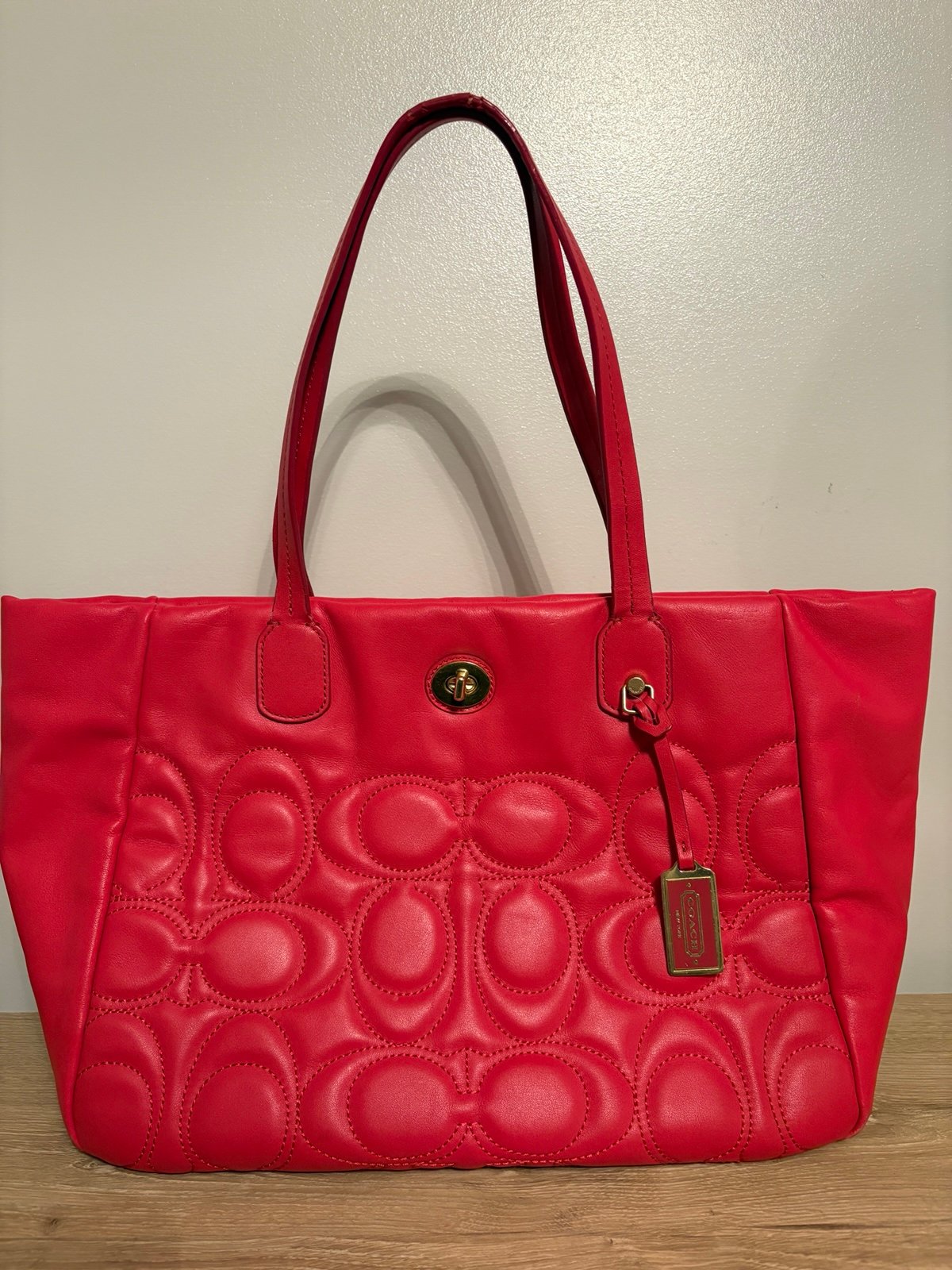 Coach Legacy Weekend Signature Quilted Leather Turnlock Tote 21237