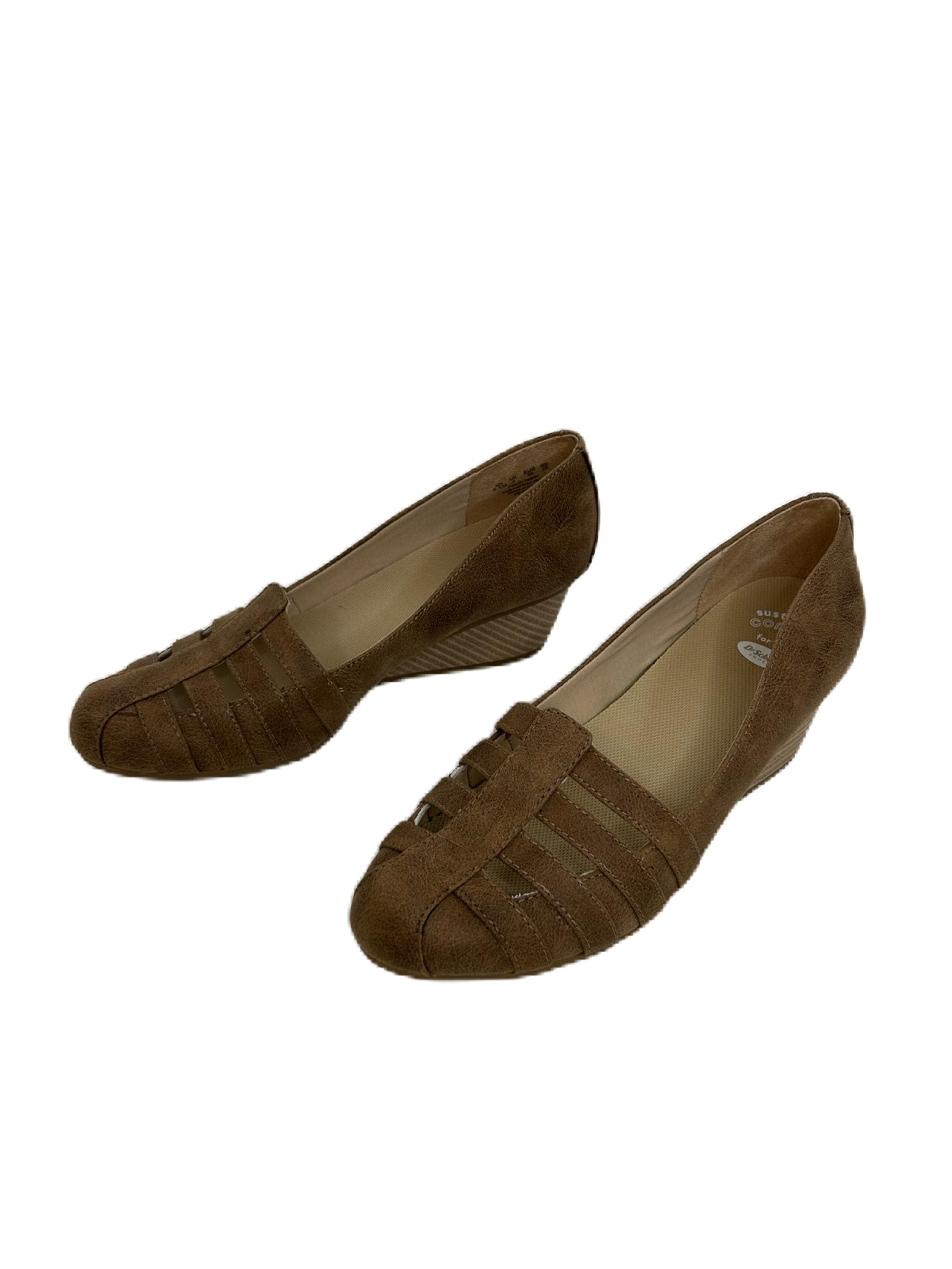 Dr. Scholls Women’s  Shoes 8.5M Be Free Fisherman Wedge Pump Brown 2” Slip On