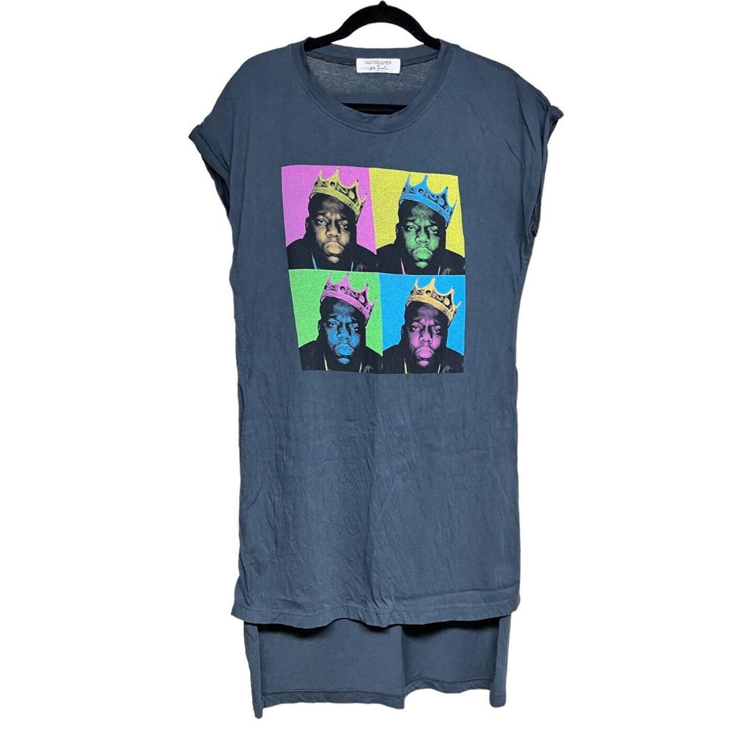 Free People Daydreamer Biggie Slit Hi Lo Tee Gray Women’s Size Small