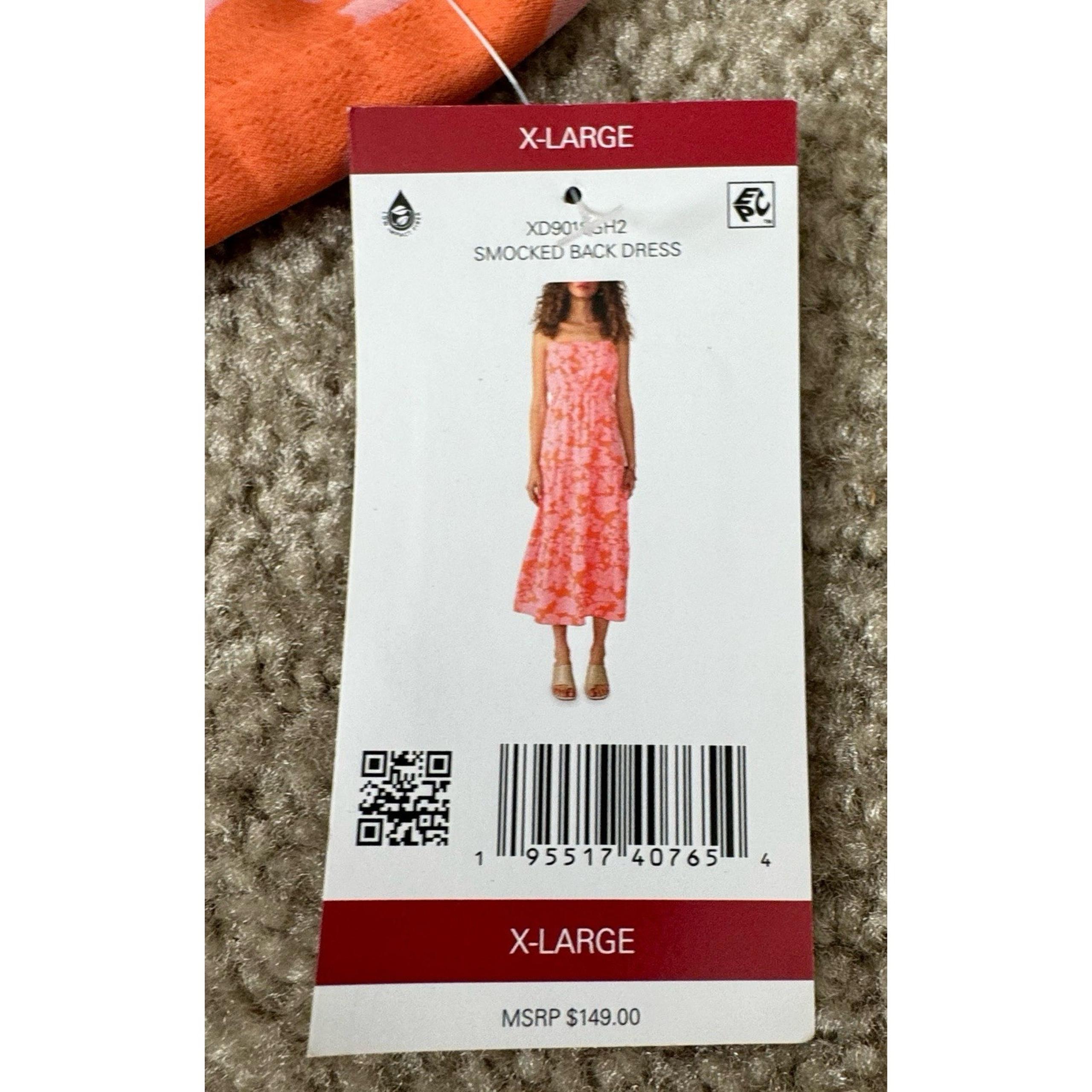 Social Standard by Sanctuary Smocked Back Dress Size X-Large Melon Floral XL