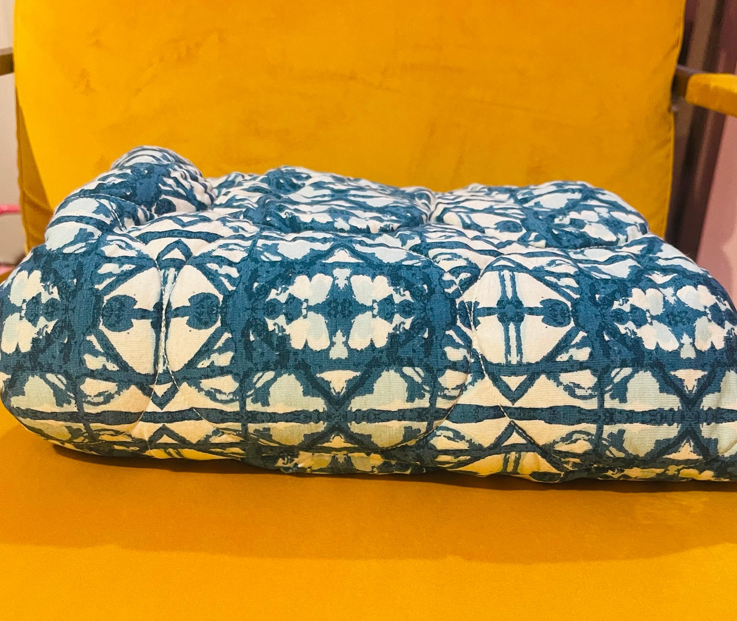 Kate Quinn blue shibori quilt