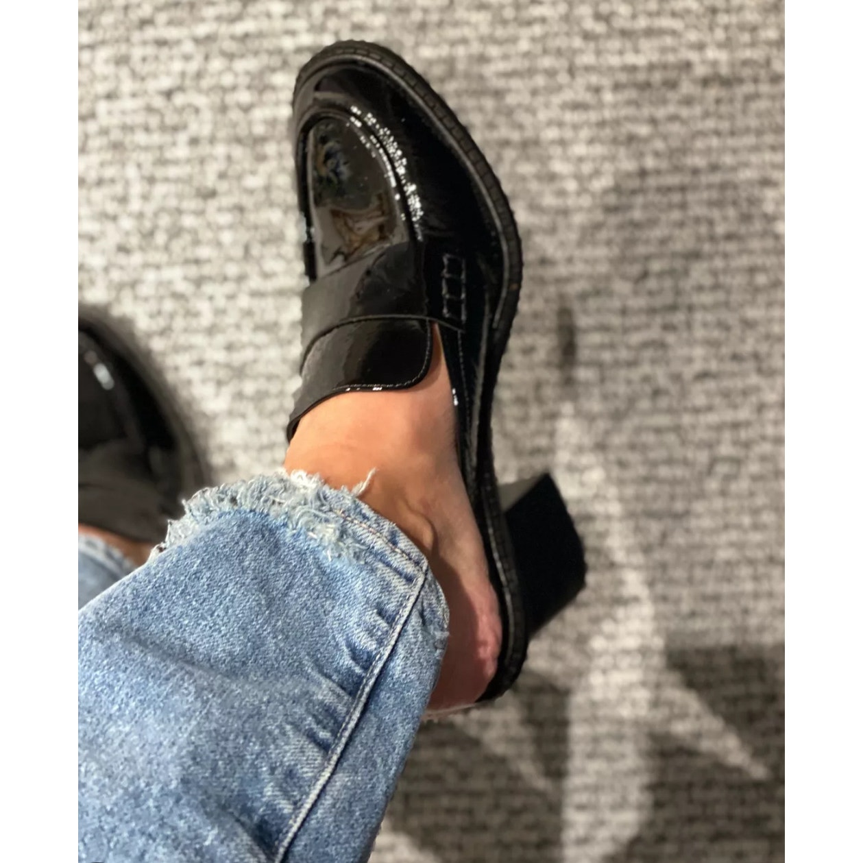 Dolce Vita Mali Heeled Black Patent Leather Loafer Mule Women’s 9