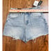 BLANK NYC The Reeve High Rise Light Wash Denim Jean Cut Off Shorts Sz 26