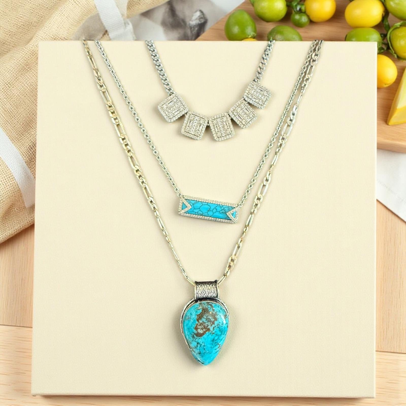 NEW Genuine Turquoise Luxe Layered Necklaces