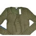 NWT Lucky Brand Olive Green Stripe Lace Up Ribbed Henley Top - SIZE M