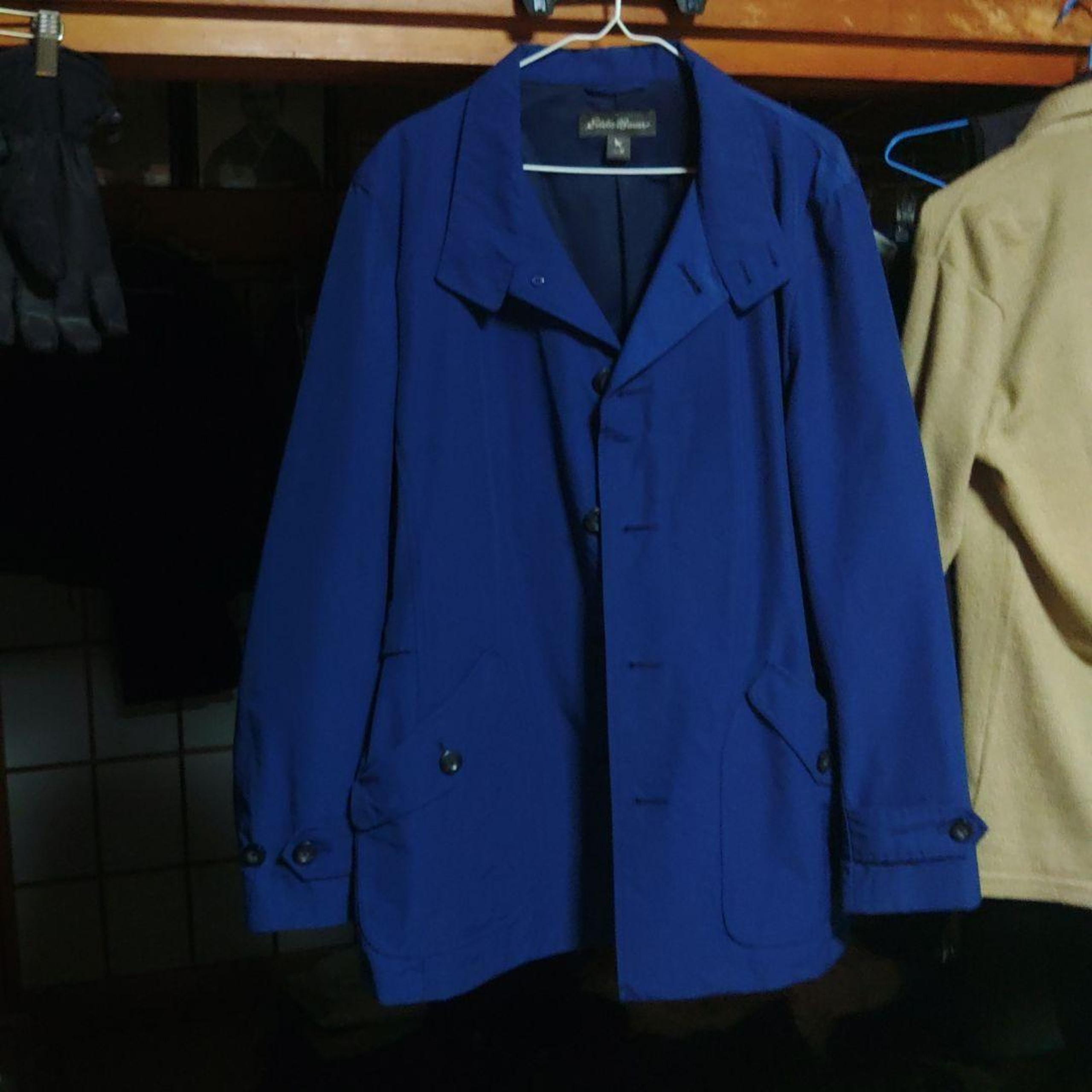 Eddie Bauer Blue Trench Coat Size M