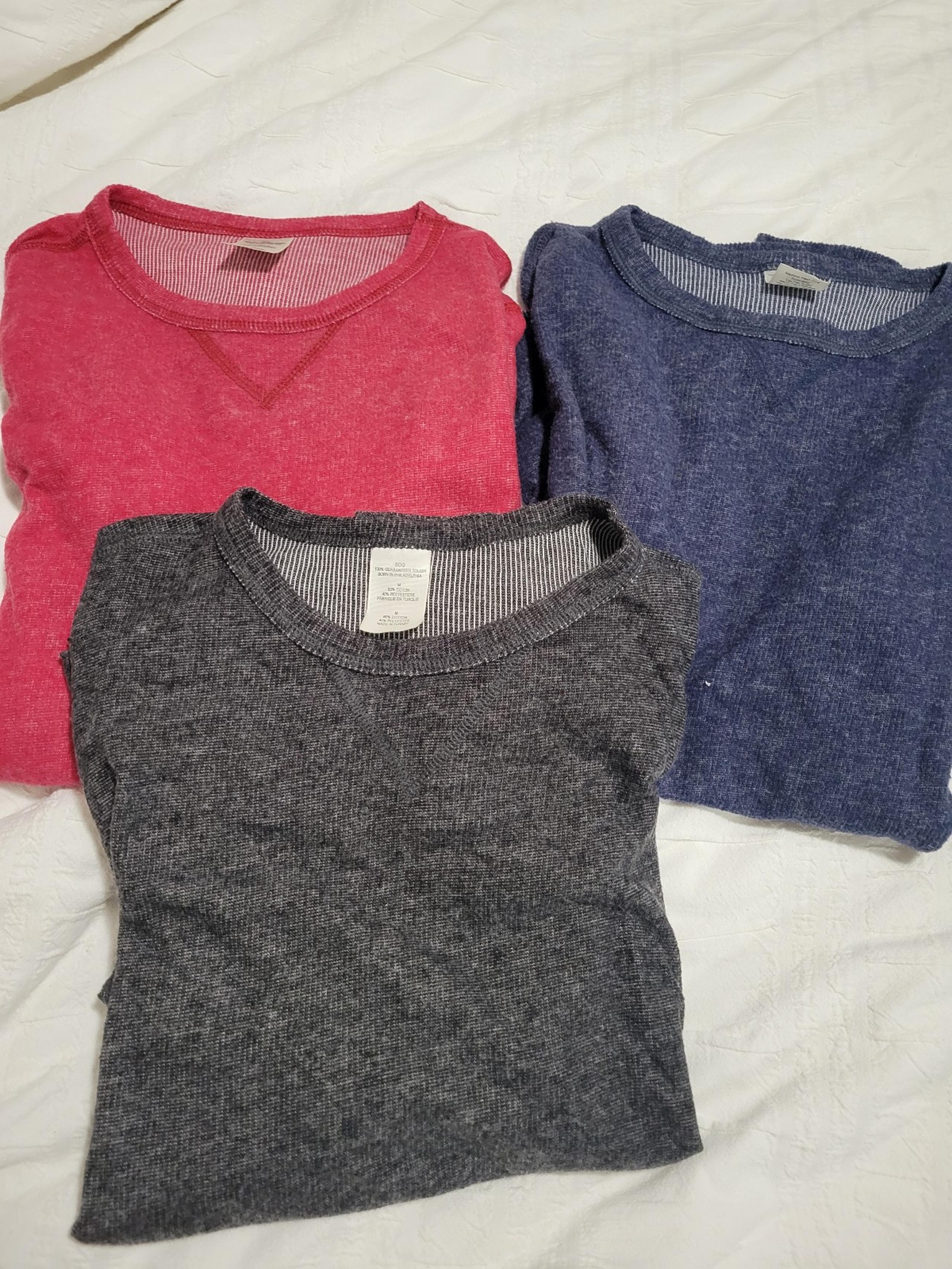Mens BDG Thermal Sweaters Medium Blue, Red, Charcoal 3 Total Sweaters