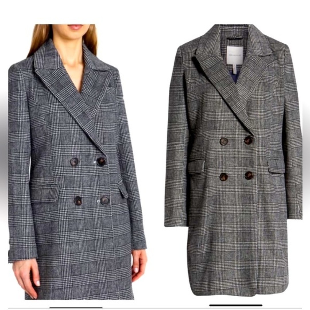 Avec Les Filles Grey Plaid Coat M | Color: Gray | Size: S