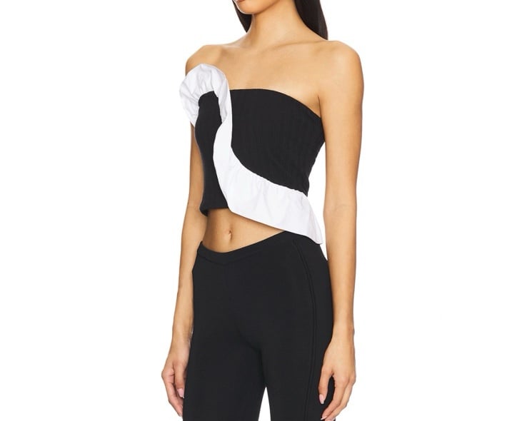 Free People Jagger Knit Tube Top in Black Size Small