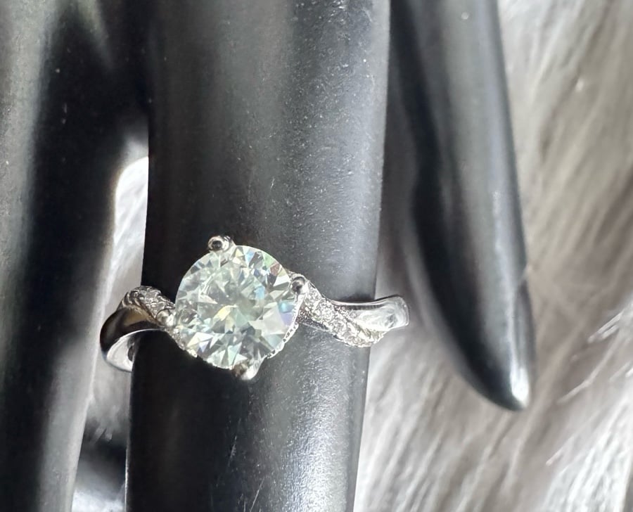Baby blue cz diamond ring
