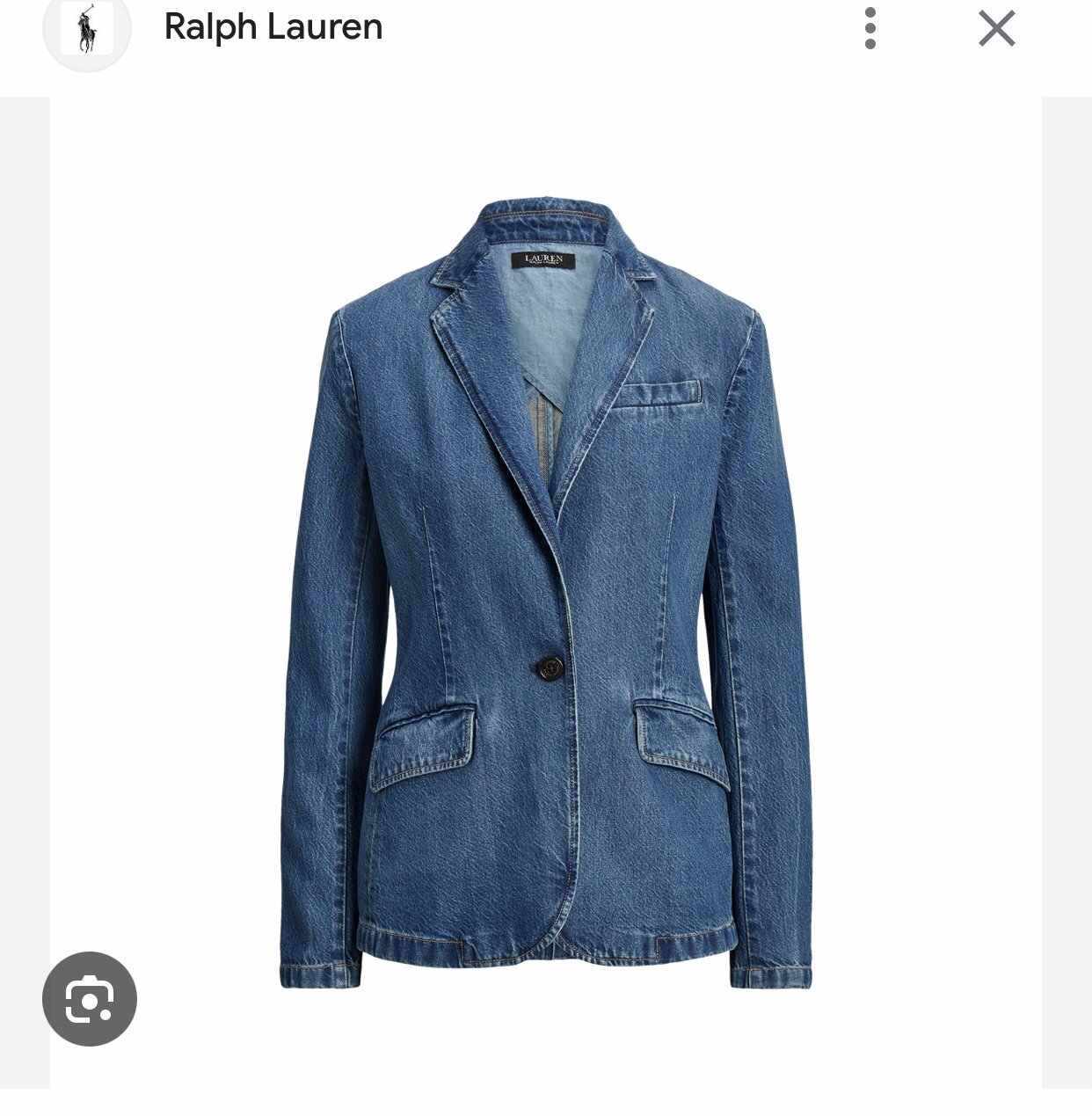 lauren ralph lauren One-Button Denim Blazer