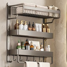 Wall Mounted Bathroom Storage Rack, Three-layer Bathroom Hanging -ADAW334