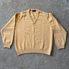 Brooks Brothers Lambswool Yellow V-neck Sweater