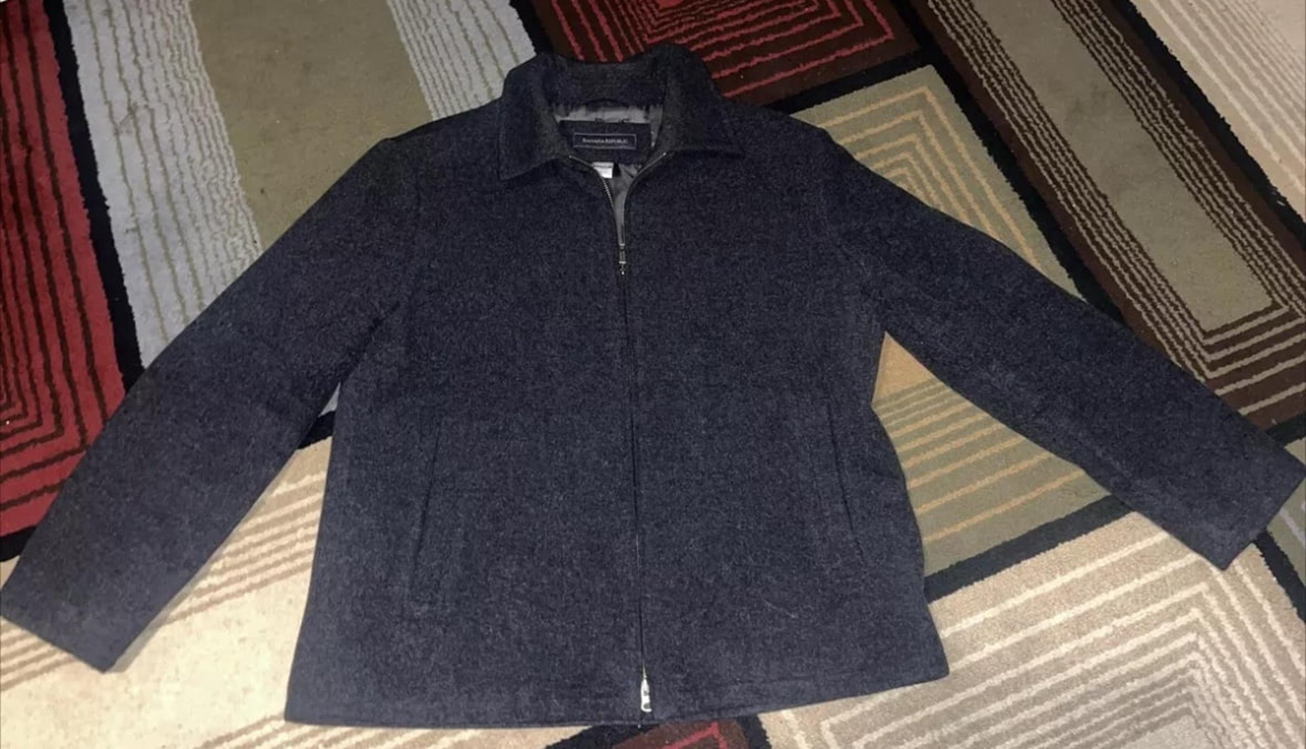 Banana Republic Wool Collared Jacket Charcoal Grey Men's Medium