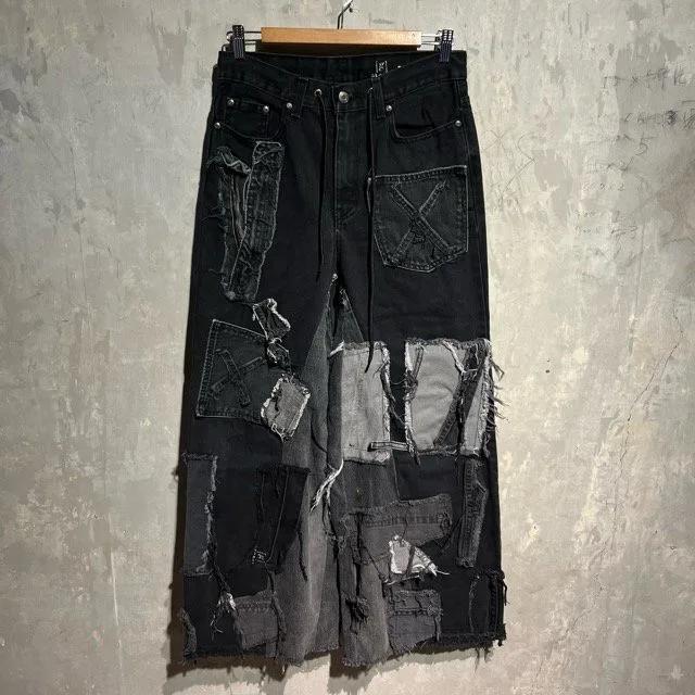 Remake Original Reconstructed Denim Baggy Pants Patchwork W29