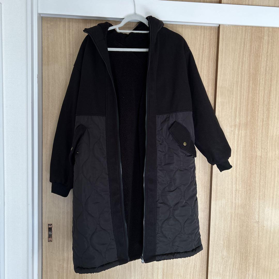 Hooded Black Long Coat