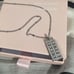 18k White Gold Filled Sparkly Zircon Pendant Bar Necklace