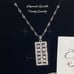 18k White Gold Filled Sparkly Zircon Pendant Bar Necklace