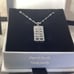 18k White Gold Filled Sparkly Zircon Pendant Bar Necklace
