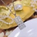 18k White Gold Filled Sparkly Zircon Pendant Bar Necklace