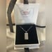 18k White Gold Filled Sparkly Zircon Pendant Bar Necklace