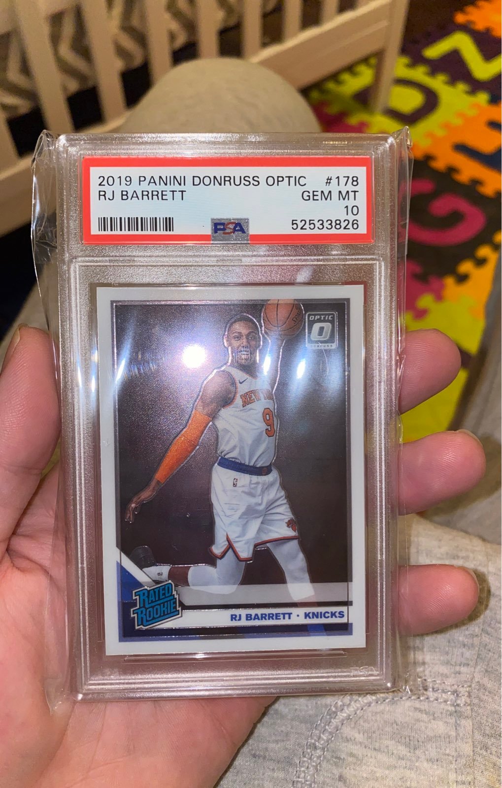 RJ Barrett Rookie Card. Optic Rated Rookie PSA 10