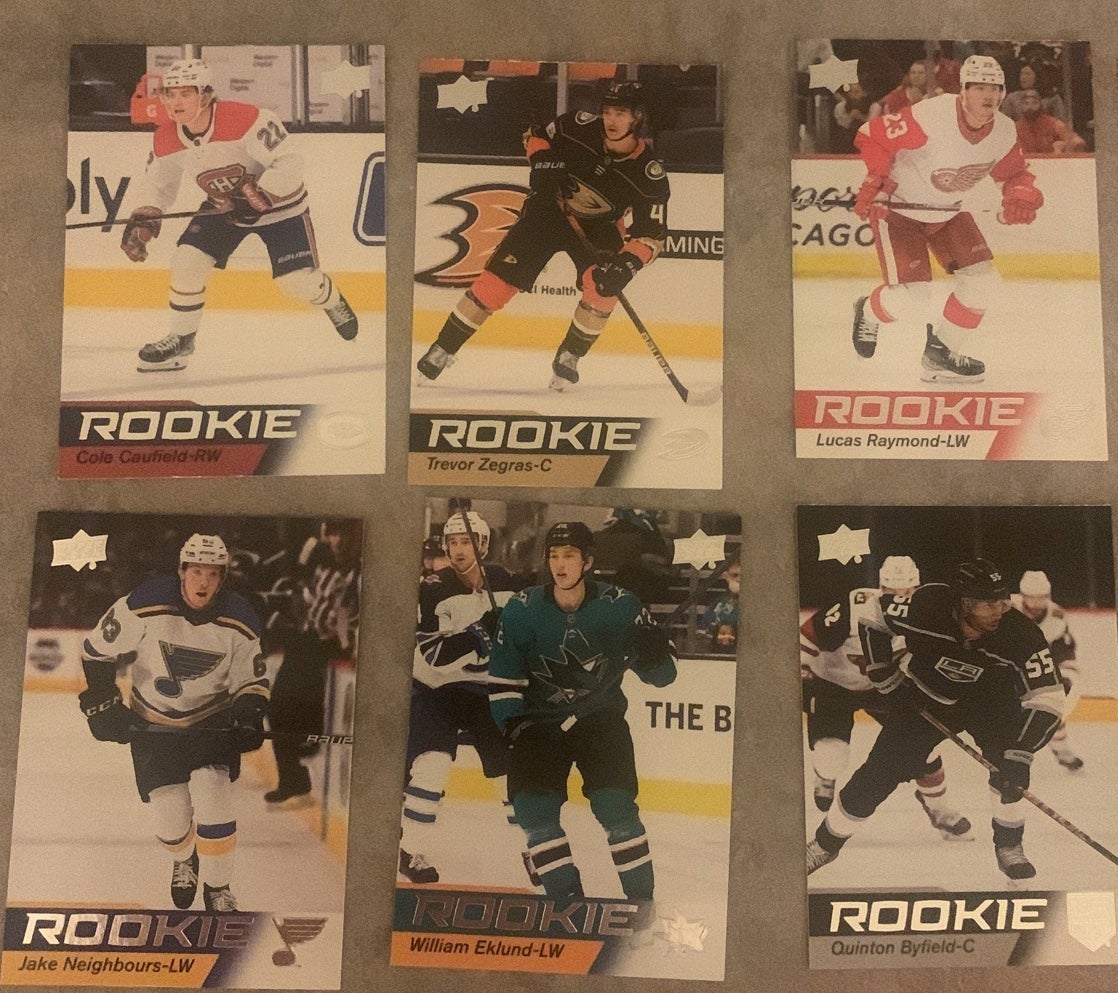 Bundle of UD NHL RCs with 3 young Guns (Harvery-Pinard, Tomasino, Sillinger)