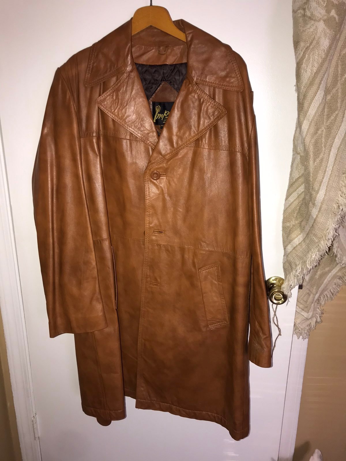Mens leather trench coat