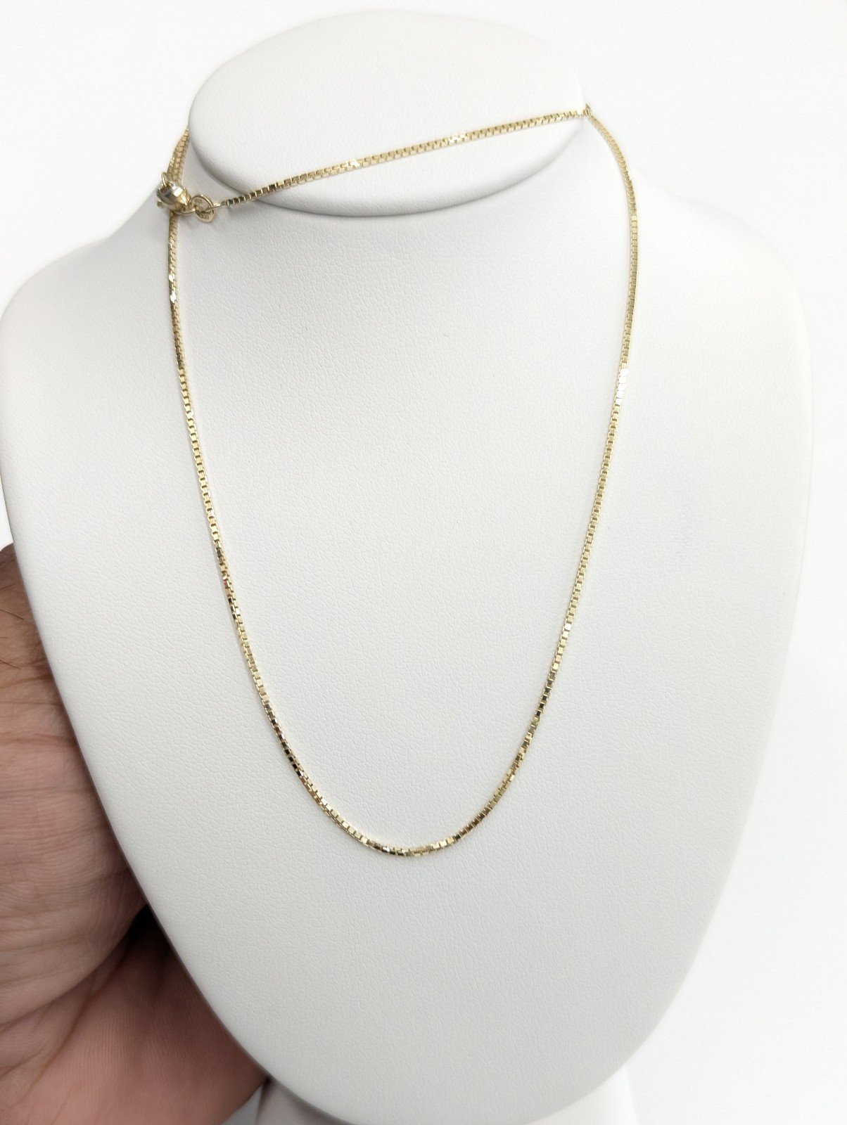 10kt Real Gold Box Chain 0.8mm 18 Inch