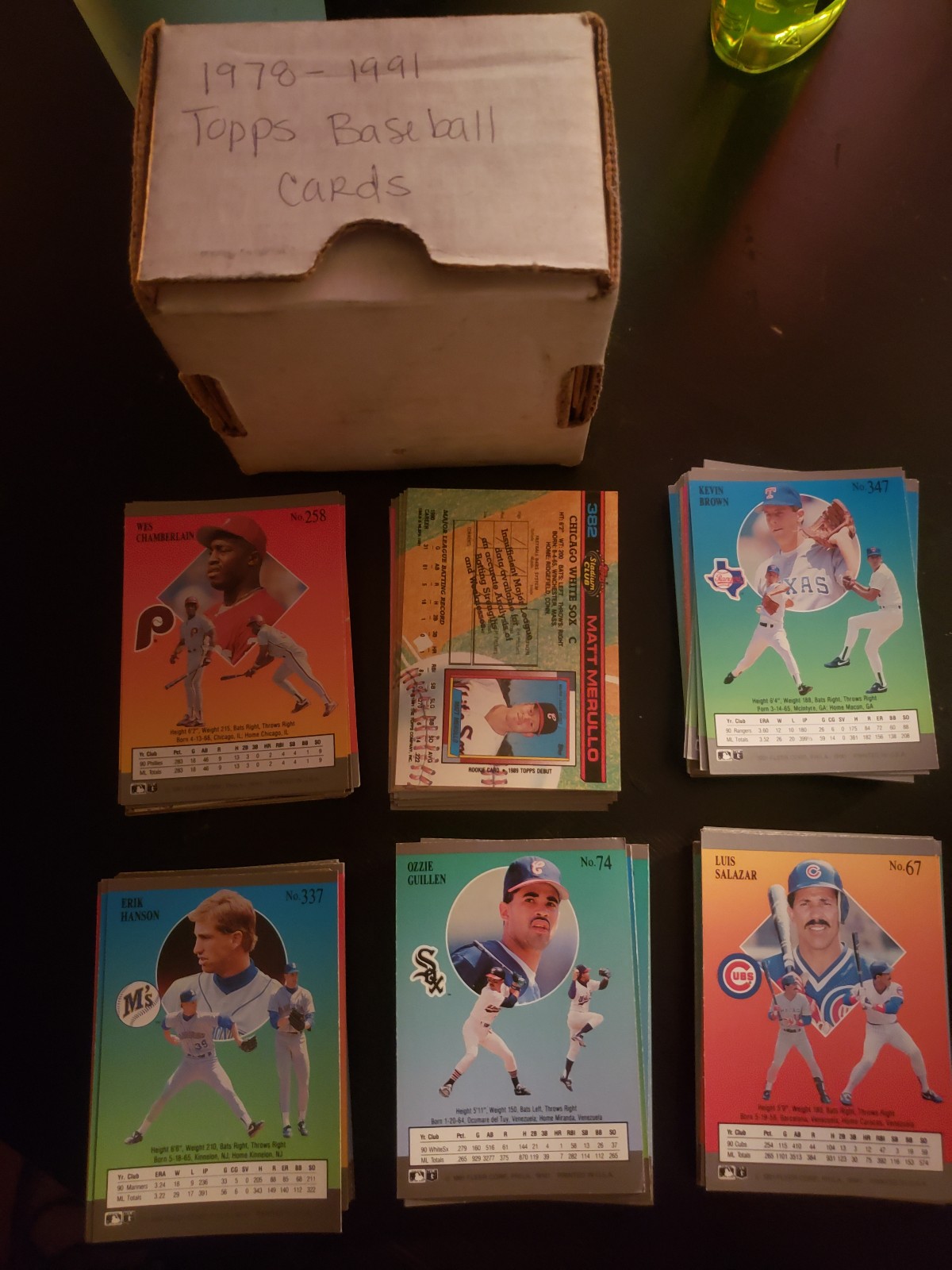Box of collection baseball cards