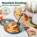 Nonstick Cookware Set with Glass Lids,21 Piece, Black