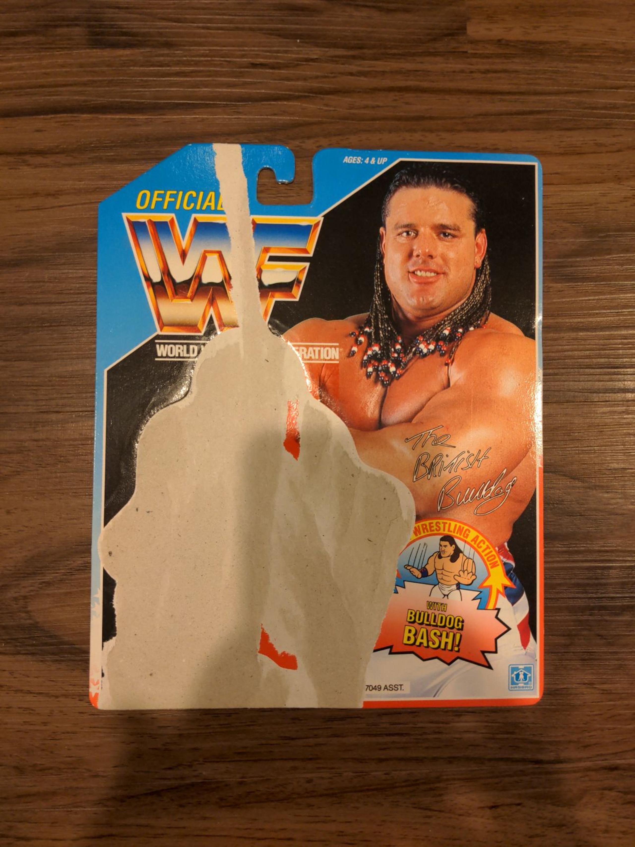 WWF British Bulldog Figure Card Back WWE