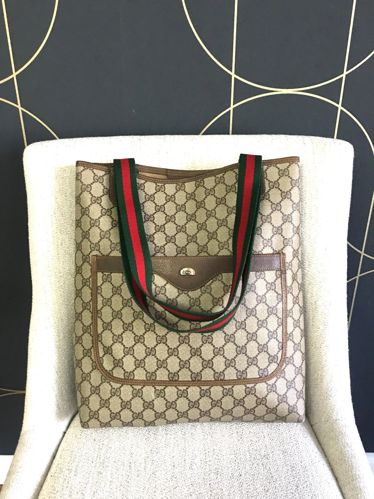 Gucci authentic brown monogram tod bag