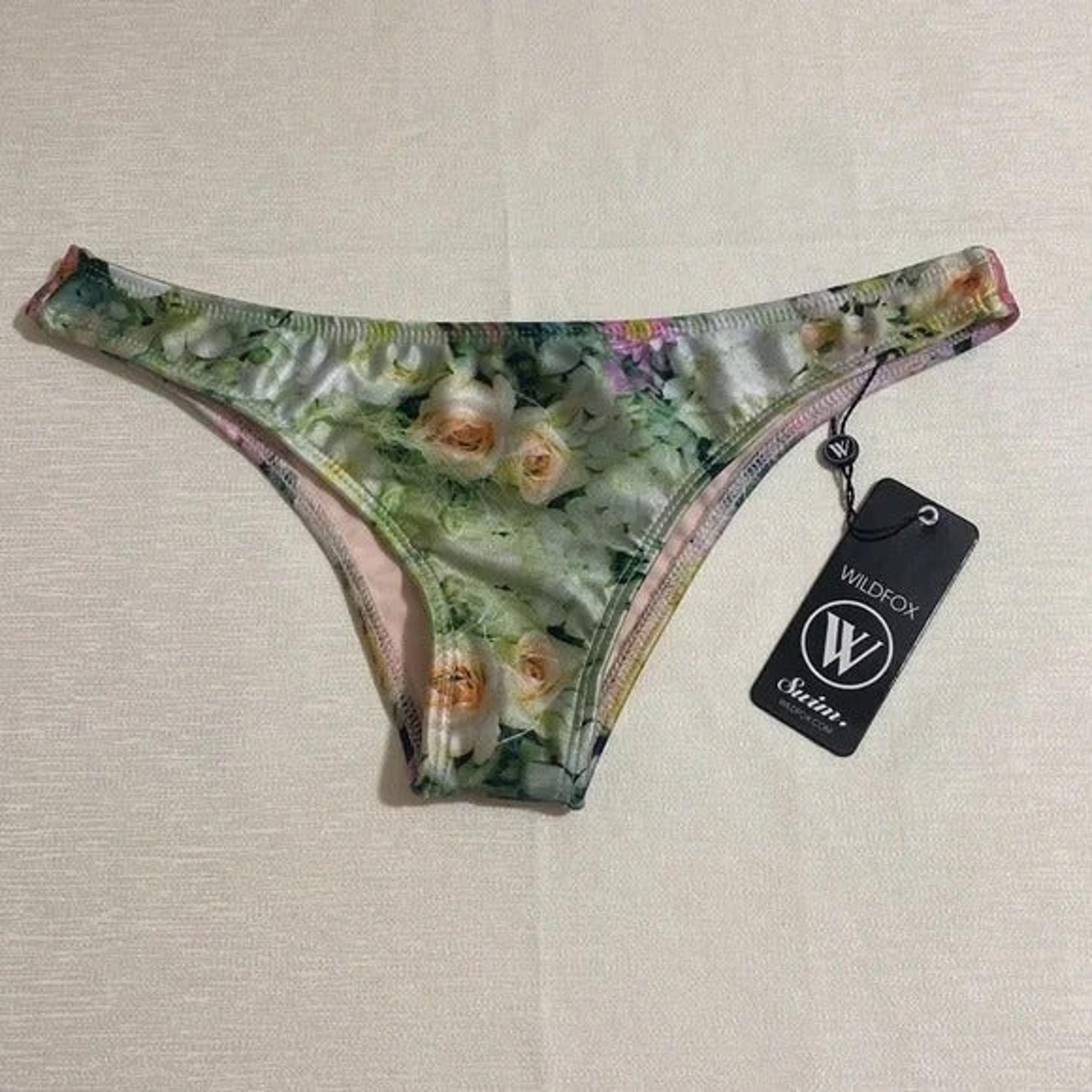 Size S--WILDFOX Women's Floral Print Cheeky Style Bikini Bottom