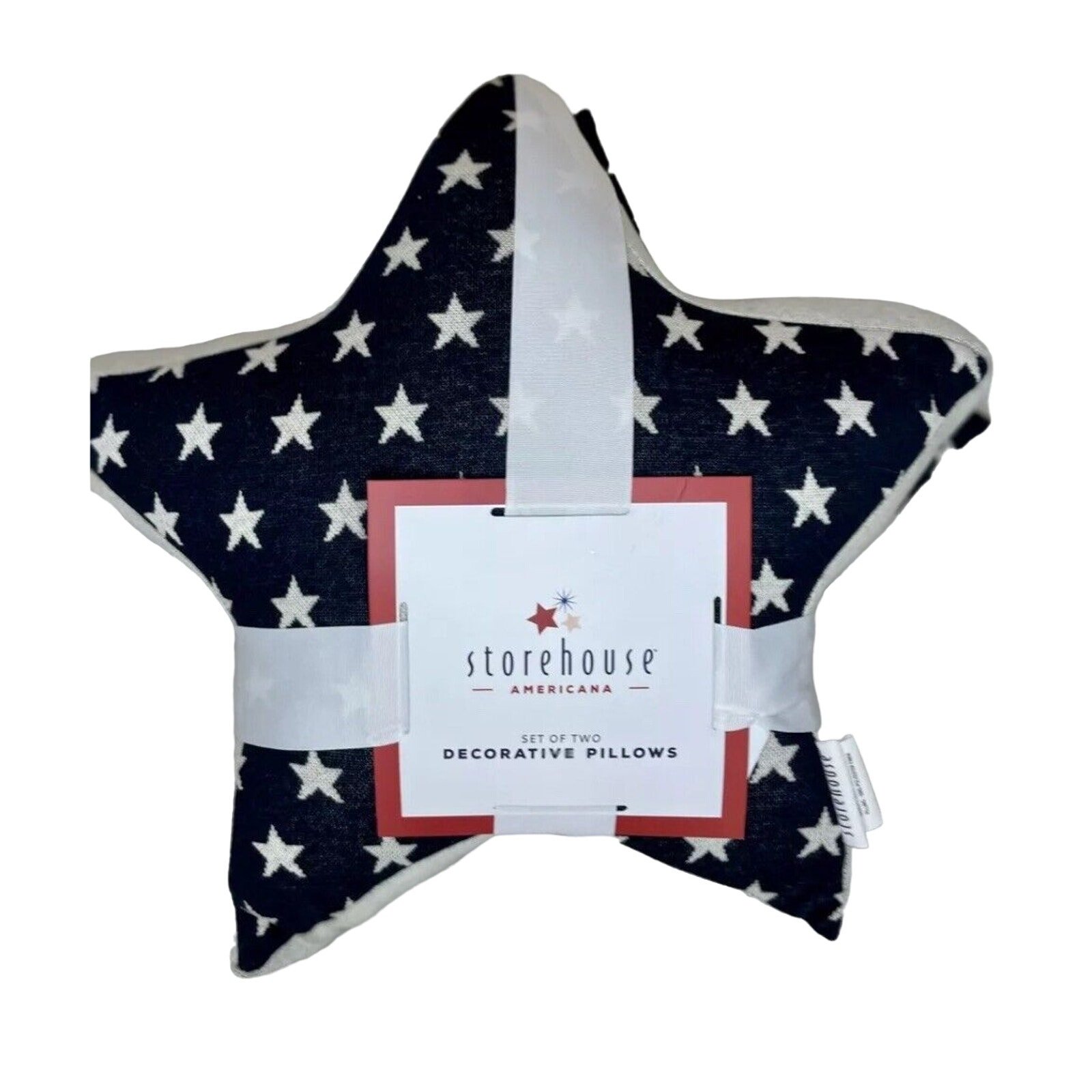 Set 2 Storehouse STARS & STRIPES American Flag Patriotic Star Shaped pillows USA