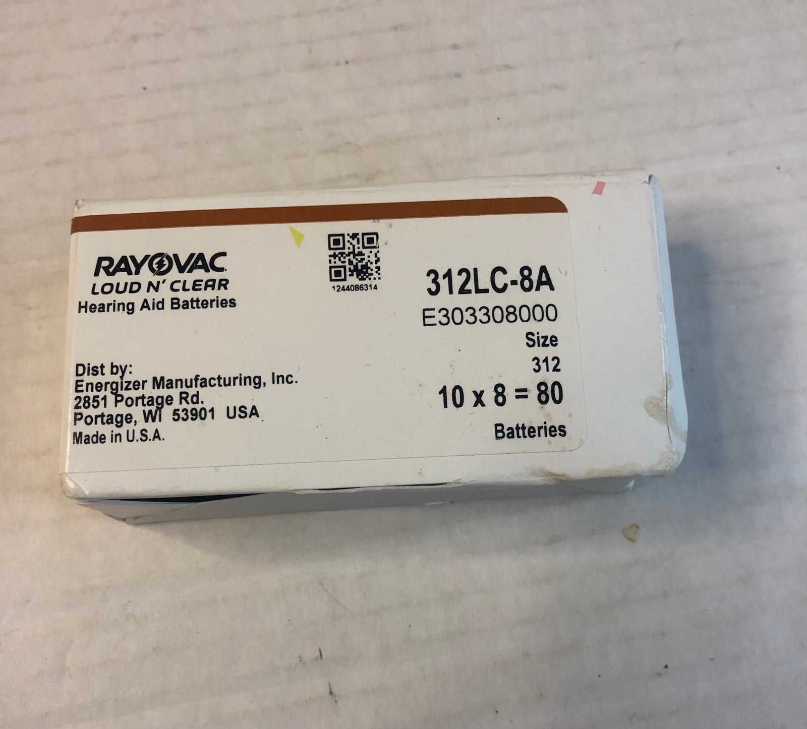 80 Rayovac Loud N Clear Size 312 Hearing Aid Batteries