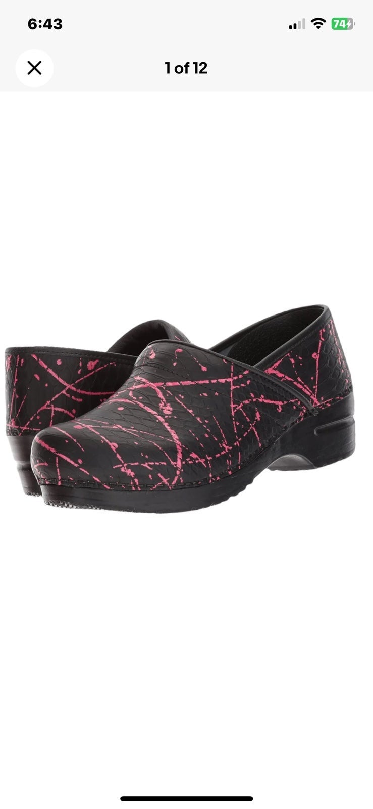 NWT Sanita Primrose Pink Black Professional Clogs Mules EU 43 US 11 11.5 Nurse