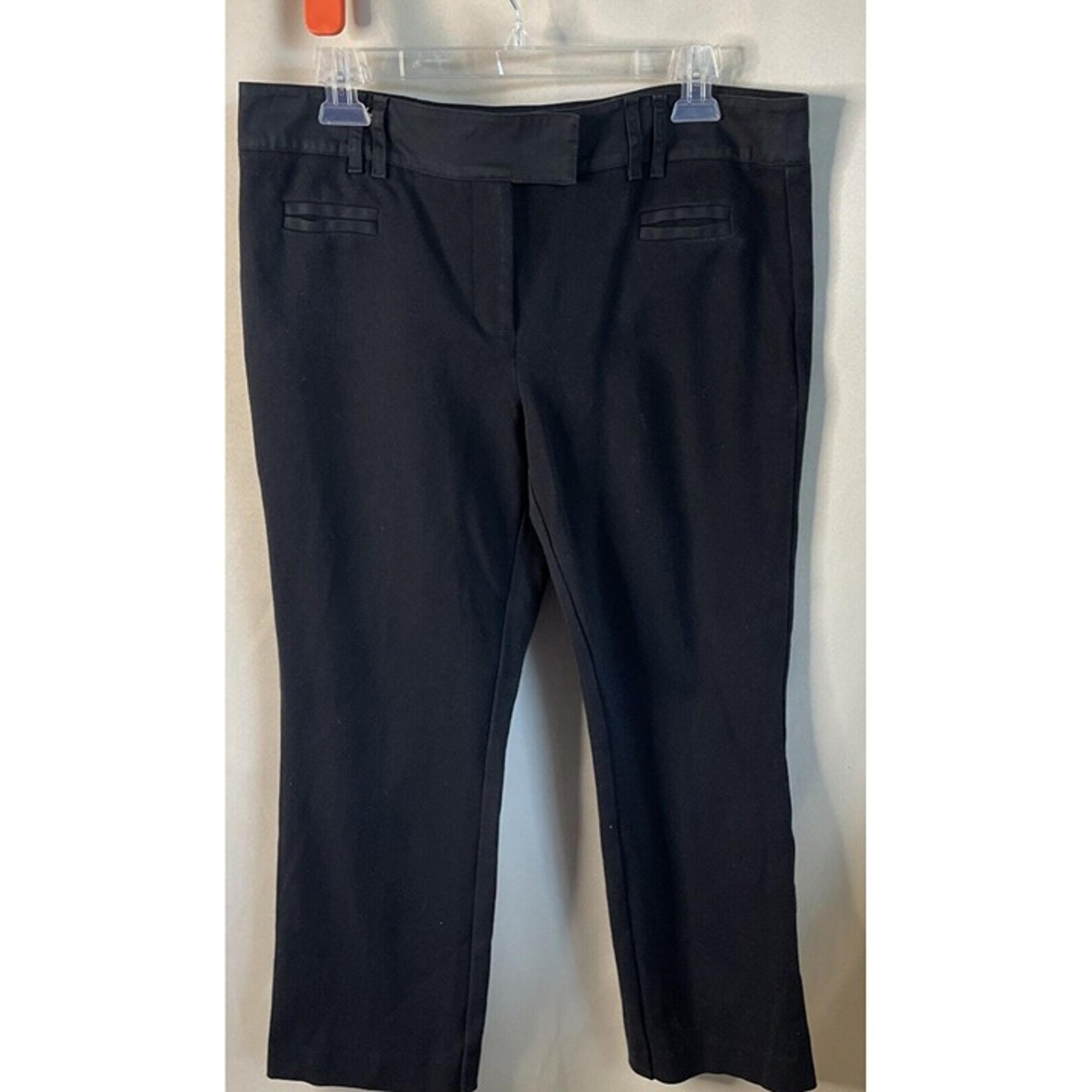 Diane Von Furstenberg Women’s Size 12 Jackie O Pants Black Cropped Split Hem