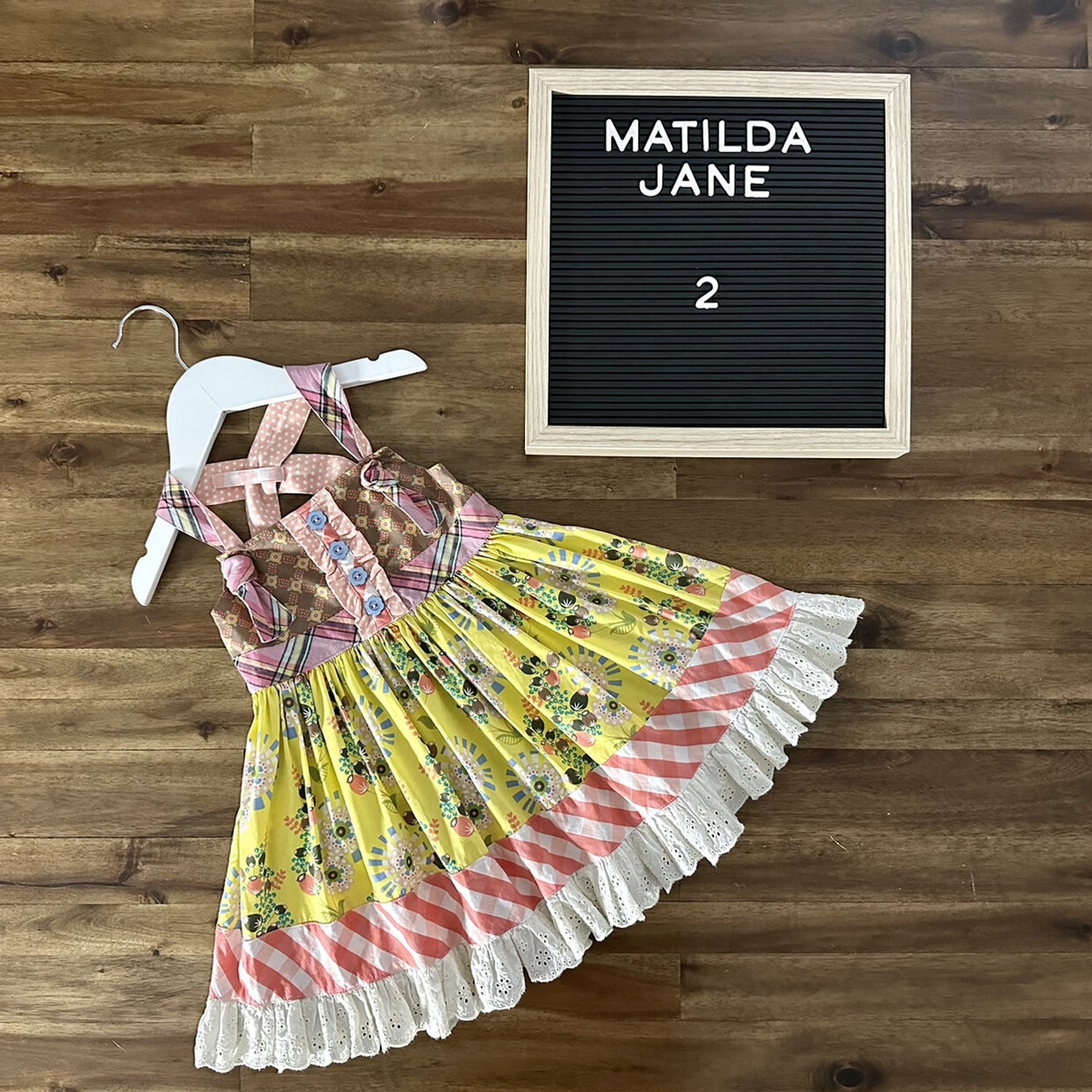 Matilda Jane Happy & Free Confectionery Knot Dress Sleeveless Floral Brown Pink