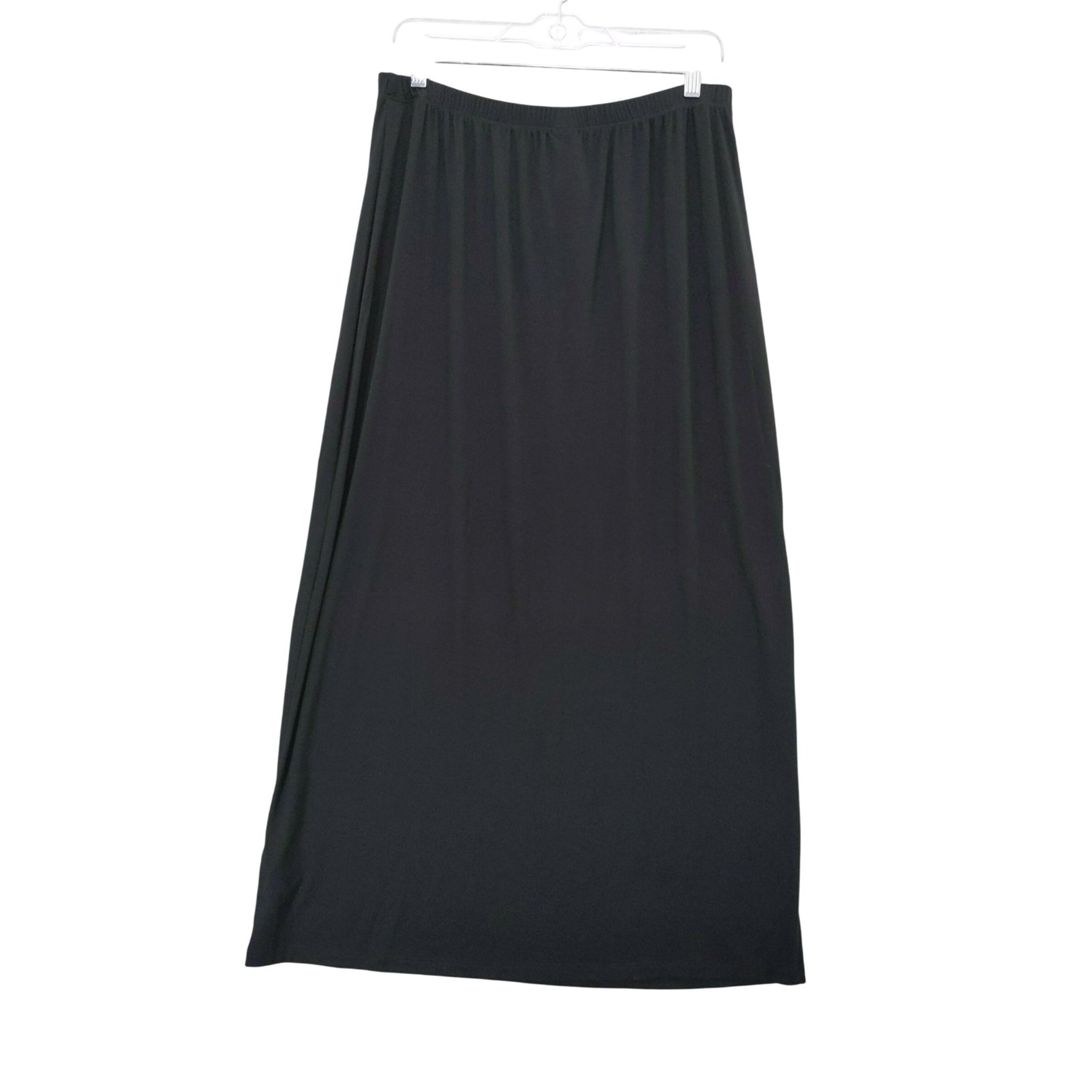 Comfy USA Maxi Skirt Elastic Waist Pull On Black XL Modal Blend NWT $80