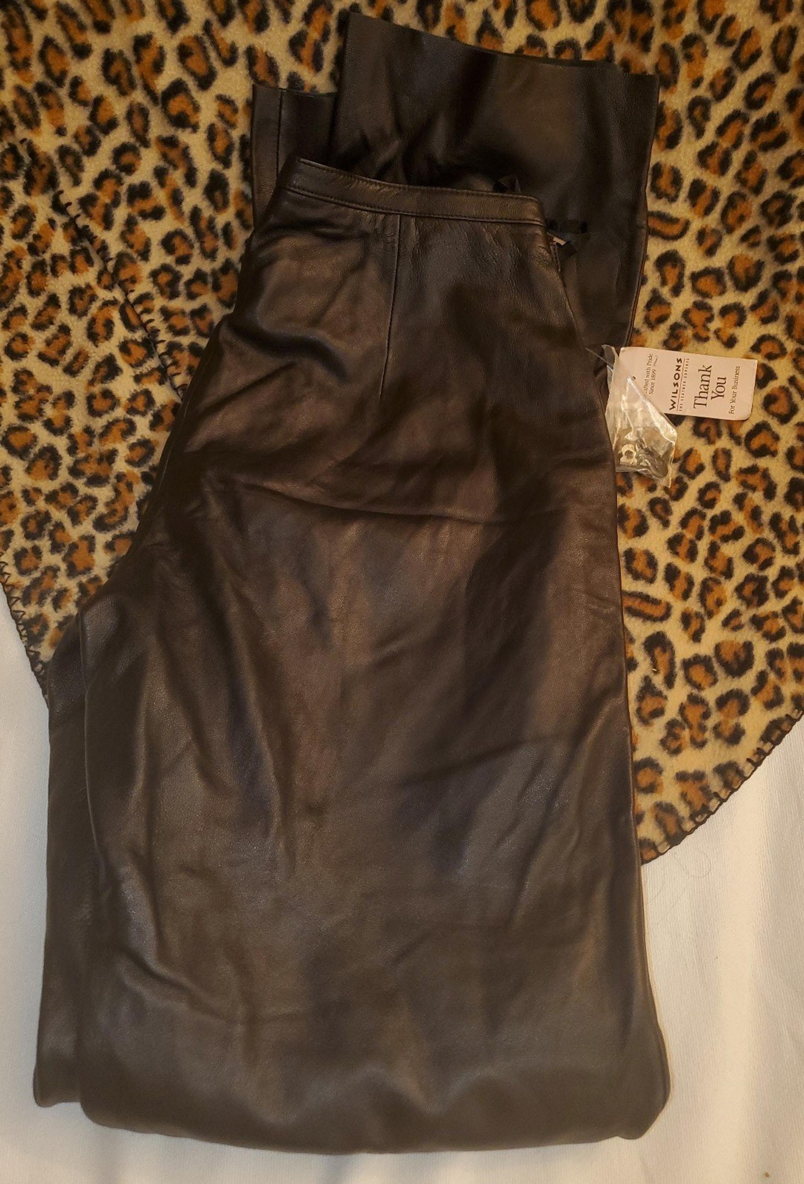 Wilson’s Pelle Studio VTG Black Leather Pants Womens 8