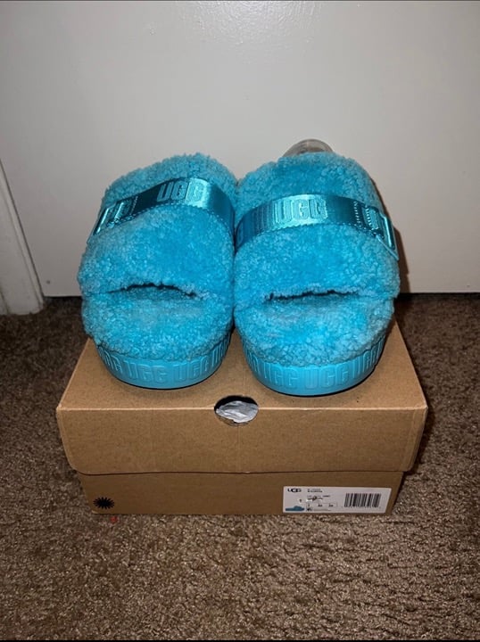 Teal UGG slides