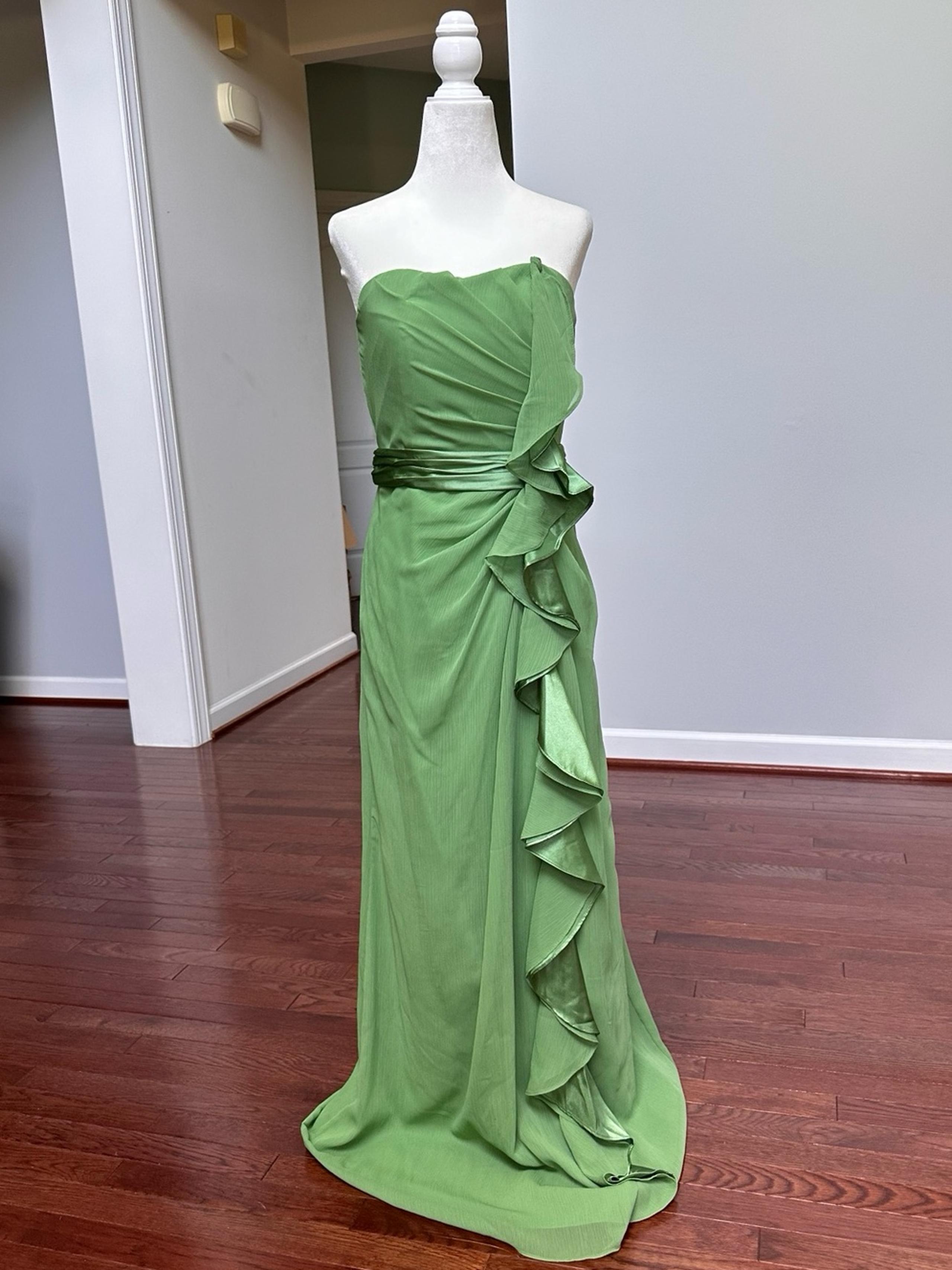 Vintage Y2K Formal Gown Dress Strapless Light Green Anthro Sherri Summer