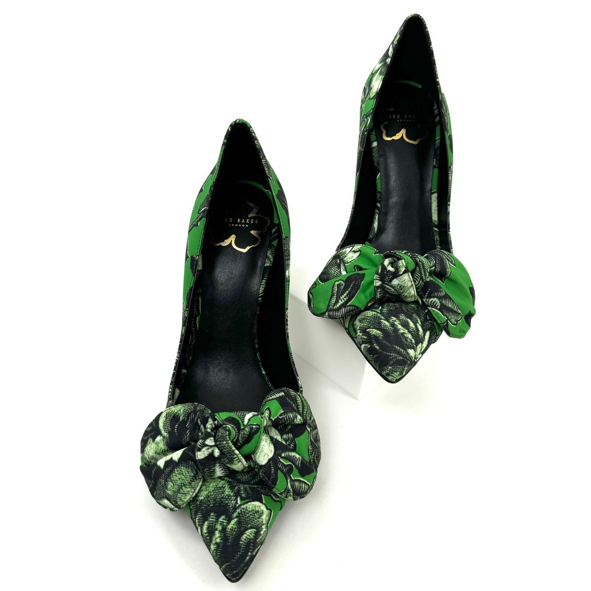Ted Baker NEW Green Black Ryalina Floral Pointed Toe Pump Heels Size 7