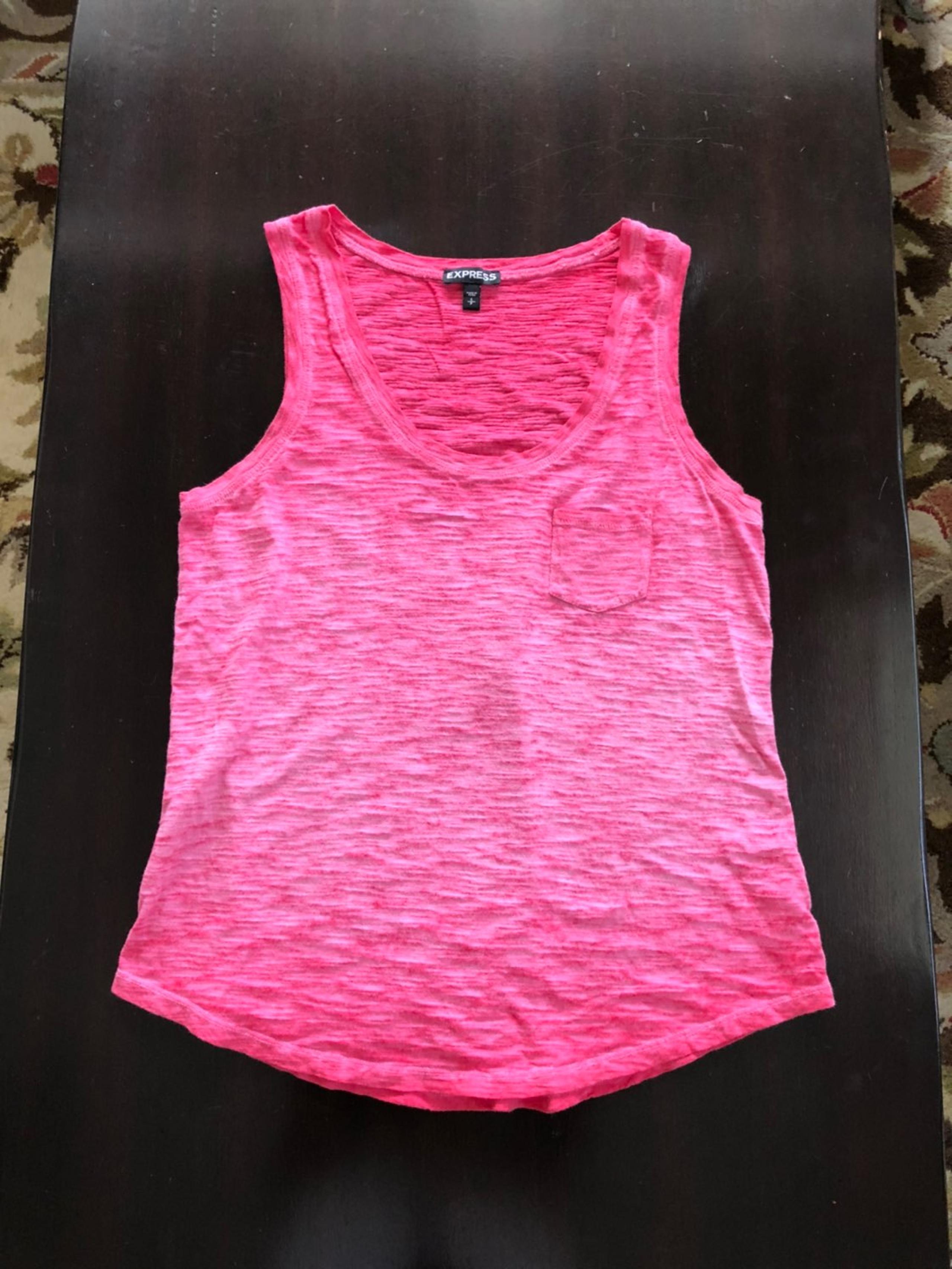 Express burnout workout tank top pink