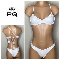 New PQ white teeny high cut bikini. S-top/M-bottom. Retails 169