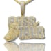 14K Bi-Color Gold Finish Boss Talk Pendant + Free Chain.