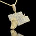 14K Bi-Color Gold Finish Boss Talk Pendant + Free Chain.
