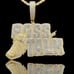 14K Bi-Color Gold Finish Boss Talk Pendant + Free Chain.